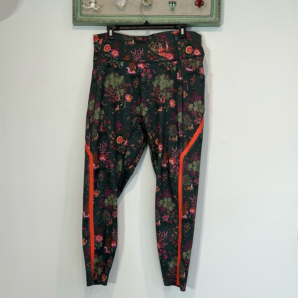 Puma Floral Leggings with Orange Accents
